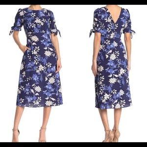 NEW Vince Camuto Floral TieSleeve Midi Dress Sz 18